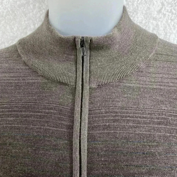 JR Collection NEW 100% Extra Fine Merino Wool Mens XL 1/4 Zip Ombre Sweater - Picture 8 of 16
